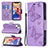 Handytasche Stand Schutzhülle Flip Leder Hülle Schmetterling L09 für Apple iPhone 13 Mini Violett