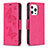 Handytasche Stand Schutzhülle Flip Leder Hülle Schmetterling L09 für Apple iPhone 13 Pro Max Pink