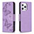 Handytasche Stand Schutzhülle Flip Leder Hülle Schmetterling L09 für Apple iPhone 13 Pro Max Violett