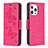 Handytasche Stand Schutzhülle Flip Leder Hülle Schmetterling L09 für Apple iPhone 14 Pro Max Pink