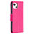 Handytasche Stand Schutzhülle Flip Leder Hülle Schmetterling L09 für Apple iPhone 15 Pink