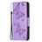 Handytasche Stand Schutzhülle Flip Leder Hülle Schmetterling L09 für Apple iPhone 15 Plus Violett