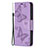 Handytasche Stand Schutzhülle Flip Leder Hülle Schmetterling L09 für Apple iPhone 15 Pro Violett