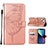 Handytasche Stand Schutzhülle Flip Leder Hülle Schmetterling L10 für Apple iPhone 14 Plus Rosegold