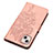 Handytasche Stand Schutzhülle Flip Leder Hülle Schmetterling L10 für Apple iPhone 14 Rosegold