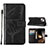 Handytasche Stand Schutzhülle Flip Leder Hülle Schmetterling L10 für Apple iPhone 15 Plus Schwarz