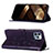 Handytasche Stand Schutzhülle Flip Leder Hülle Schmetterling L10 für Apple iPhone 15 Pro Violett