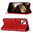 Handytasche Stand Schutzhülle Flip Leder Hülle Schmetterling L10 für Apple iPhone 15 Rot