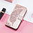 Handytasche Stand Schutzhülle Flip Leder Hülle Schmetterling S01D für Samsung Galaxy F13 4G Rosa
