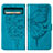 Handytasche Stand Schutzhülle Flip Leder Hülle Schmetterling Y01B für Google Pixel 8 Pro 5G Blau