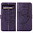 Handytasche Stand Schutzhülle Flip Leder Hülle Schmetterling Y01B für Google Pixel 8 Pro 5G Violett