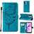 Handytasche Stand Schutzhülle Flip Leder Hülle Schmetterling Y01B für OnePlus Nord N300 5G Blau