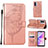 Handytasche Stand Schutzhülle Flip Leder Hülle Schmetterling Y01B für OnePlus Nord N300 5G Rosegold