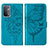Handytasche Stand Schutzhülle Flip Leder Hülle Schmetterling Y01B für Oppo A54 5G Blau