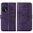 Handytasche Stand Schutzhülle Flip Leder Hülle Schmetterling Y01B für Oppo A54s Violett