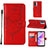 Handytasche Stand Schutzhülle Flip Leder Hülle Schmetterling Y01B für Oppo A77 5G Rot