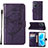 Handytasche Stand Schutzhülle Flip Leder Hülle Schmetterling Y01B für Oppo A96 4G Violett