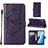 Handytasche Stand Schutzhülle Flip Leder Hülle Schmetterling Y01B für Oppo F21s Pro 4G Violett