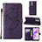 Handytasche Stand Schutzhülle Flip Leder Hülle Schmetterling Y01B für Oppo K10 5G India Violett