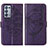 Handytasche Stand Schutzhülle Flip Leder Hülle Schmetterling Y01B für Oppo Reno6 Pro+ Plus 5G Violett
