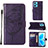 Handytasche Stand Schutzhülle Flip Leder Hülle Schmetterling Y01B für Realme 9 Pro+ Plus 5G Violett