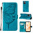 Handytasche Stand Schutzhülle Flip Leder Hülle Schmetterling Y01B für Realme C31 Blau