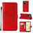 Handytasche Stand Schutzhülle Flip Leder Hülle Schmetterling Y01B für Realme C31 Rot