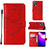 Handytasche Stand Schutzhülle Flip Leder Hülle Schmetterling Y01B für Realme C35 Rot