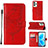 Handytasche Stand Schutzhülle Flip Leder Hülle Schmetterling Y01B für Realme GT2 Pro 5G Rot