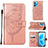 Handytasche Stand Schutzhülle Flip Leder Hülle Schmetterling Y01B für Realme Narzo 50 Pro 5G Rosegold