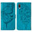 Handytasche Stand Schutzhülle Flip Leder Hülle Schmetterling Y01B für Samsung Galaxy A02 Blau