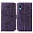 Handytasche Stand Schutzhülle Flip Leder Hülle Schmetterling Y01B für Samsung Galaxy A02 Violett