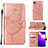 Handytasche Stand Schutzhülle Flip Leder Hülle Schmetterling Y01B für Samsung Galaxy A03 Core Rosegold