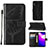 Handytasche Stand Schutzhülle Flip Leder Hülle Schmetterling Y01B für Samsung Galaxy A03 Core Schwarz