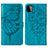 Handytasche Stand Schutzhülle Flip Leder Hülle Schmetterling Y01B für Samsung Galaxy A22s 5G Blau