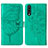 Handytasche Stand Schutzhülle Flip Leder Hülle Schmetterling Y01B für Samsung Galaxy A70S Grün