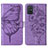 Handytasche Stand Schutzhülle Flip Leder Hülle Schmetterling Y01B für Samsung Galaxy A71 4G A715 Helles Lila