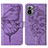 Handytasche Stand Schutzhülle Flip Leder Hülle Schmetterling Y01B für Xiaomi Redmi Note 10 4G Helles Lila