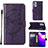 Handytasche Stand Schutzhülle Flip Leder Hülle Schmetterling Y02B für Samsung Galaxy A23 5G Violett