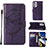 Handytasche Stand Schutzhülle Flip Leder Hülle Schmetterling Y02B für Samsung Galaxy A73 5G Violett