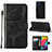 Handytasche Stand Schutzhülle Flip Leder Hülle Schmetterling Y02B für Samsung Galaxy M33 5G Schwarz