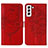 Handytasche Stand Schutzhülle Flip Leder Hülle Schmetterling Y06B für Samsung Galaxy S21 5G Rot