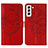 Handytasche Stand Schutzhülle Flip Leder Hülle Schmetterling Y06B für Samsung Galaxy S21 FE 5G Rot