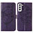 Handytasche Stand Schutzhülle Flip Leder Hülle Schmetterling Y06B für Samsung Galaxy S22 5G Violett