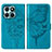 Handytasche Stand Schutzhülle Flip Leder Hülle Schmetterling YB1 für Huawei Honor X8b Blau