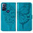 Handytasche Stand Schutzhülle Flip Leder Hülle Schmetterling YB1 für Motorola Moto G Power (2022) Blau