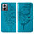 Handytasche Stand Schutzhülle Flip Leder Hülle Schmetterling YB1 für Motorola Moto G14 Blau