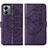 Handytasche Stand Schutzhülle Flip Leder Hülle Schmetterling YB1 für Motorola Moto G14 Violett