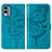 Handytasche Stand Schutzhülle Flip Leder Hülle Schmetterling YB1 für Nokia X30 5G Blau