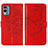 Handytasche Stand Schutzhülle Flip Leder Hülle Schmetterling YB1 für Nokia X30 5G Rot